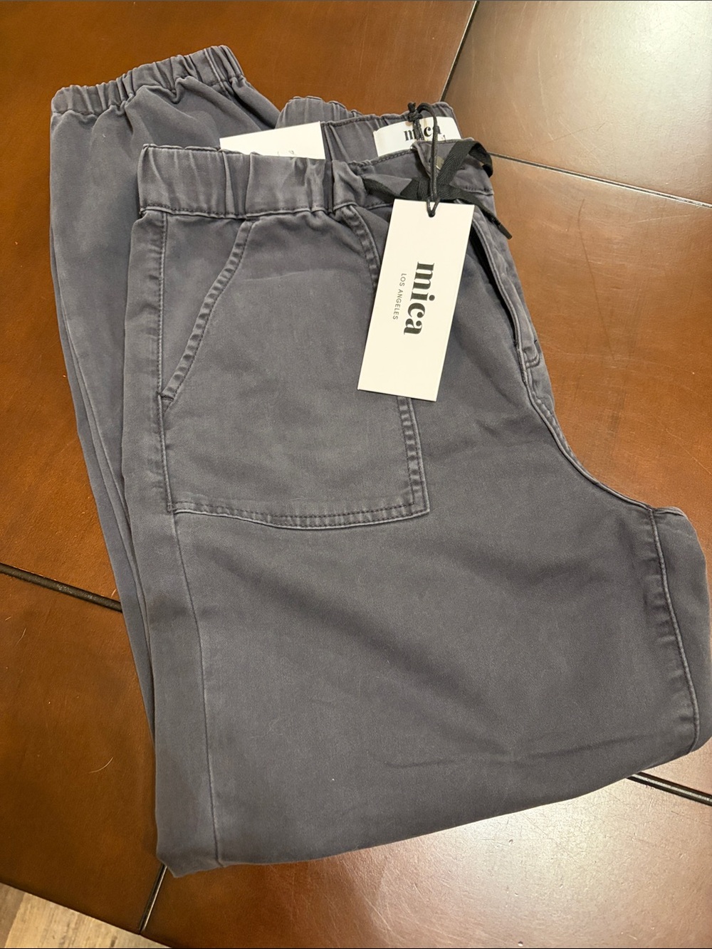 mica Relaxed Drawstring Joggers in Slate Gray